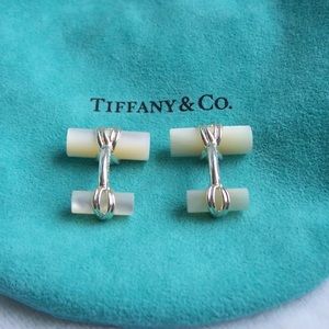 Tiffany & Co. "Signature" Silver & Mother of Pearl Cuff Links